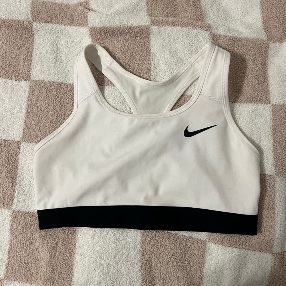Nike Women's White and Black Sports Bra